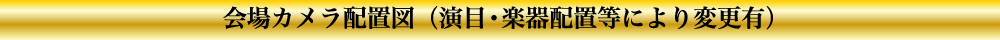 会場カメラ配置図（演目・楽器配置等により変更有）
